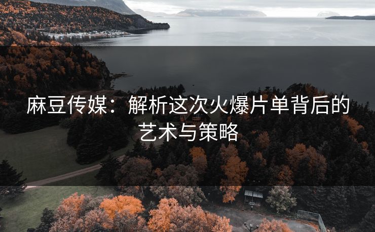 麻豆传媒：解析这次火爆片单背后的艺术与策略